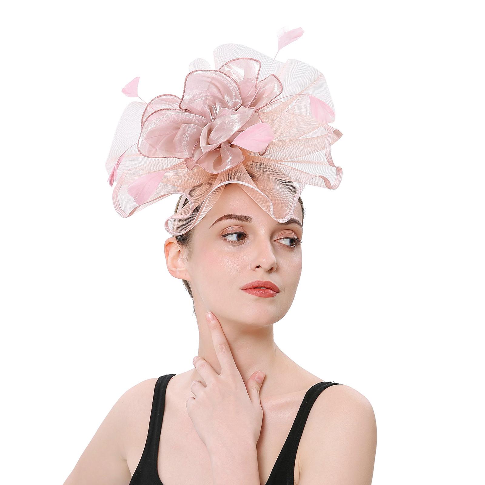 

Женщины Девушки Сетка Чародеи Шляпа Коктейльная Вечеринка Оголовье Головной Убор Свадебная Шляпа One Size розовый