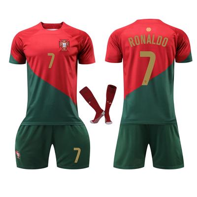 Zestaw koszulek piłkarskich dla dzieci Portugalia Ronaldo Czerwony - Zestaw treningowy dla młodzieży - Rosu