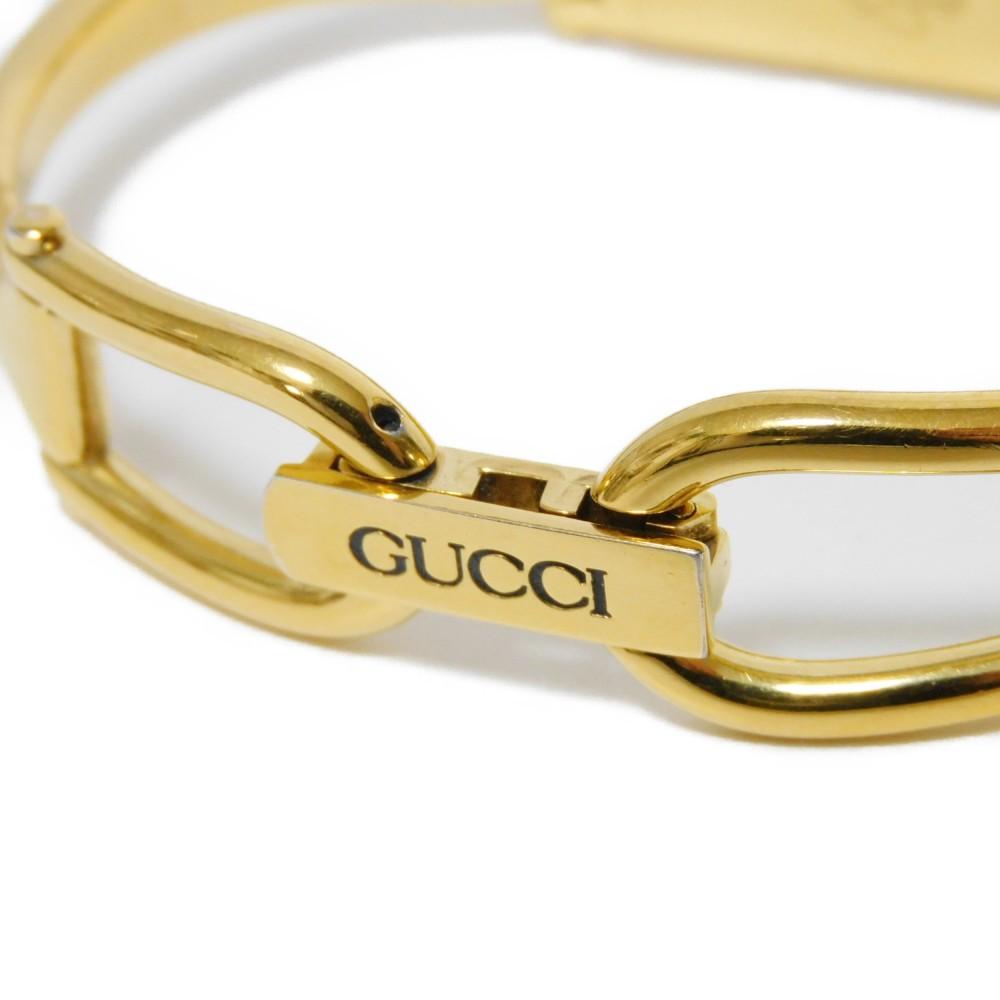 Used 9539 Bangle Watch 1500 7975 Black Dial Quartz Gold Plated Women's from Japan AUTHENTIC
