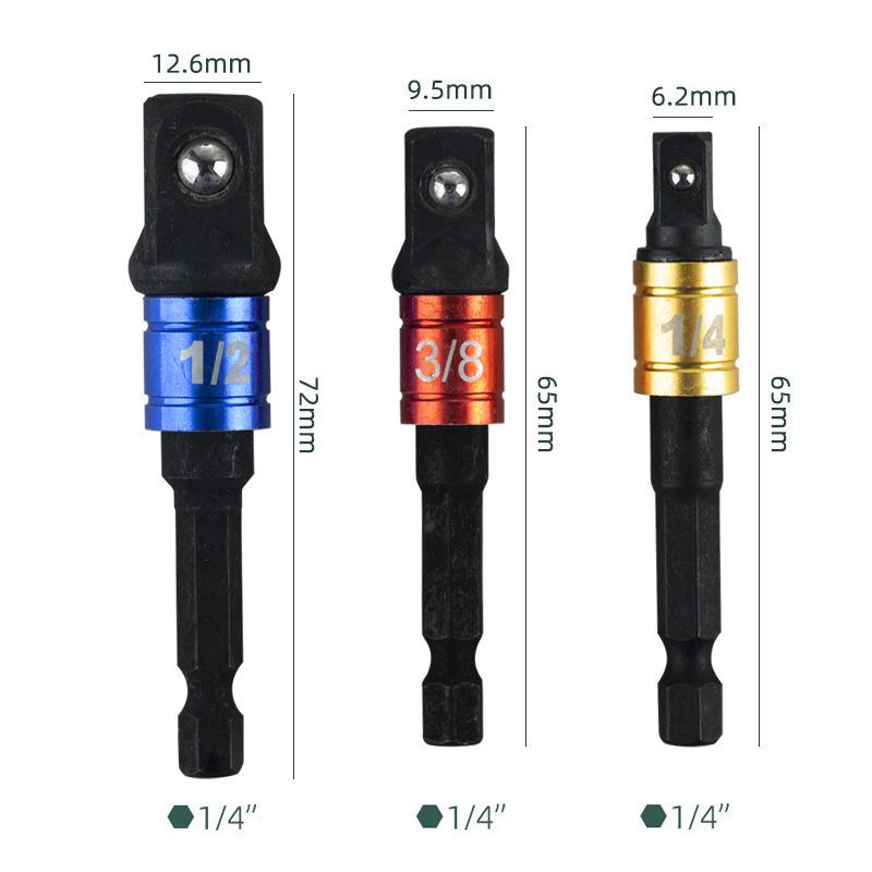 3-Piece Nickel-Plated Steel Drill to Wrench Conversion Kit