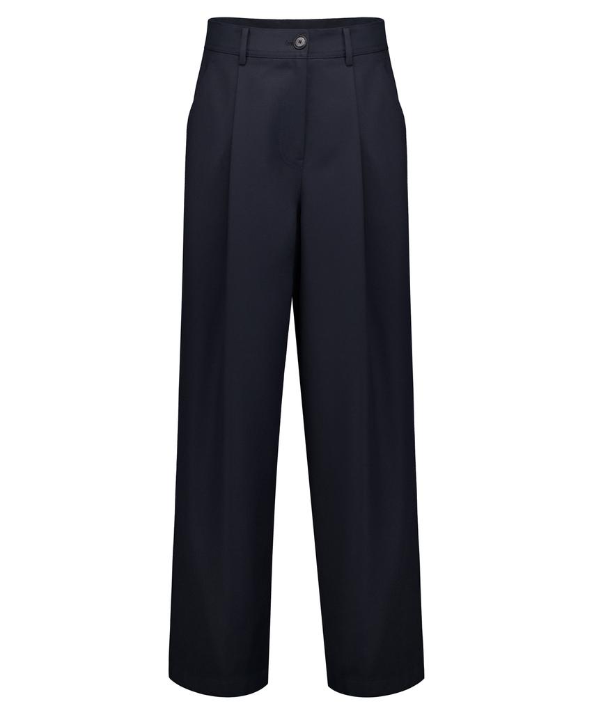 Myuleus Stitch Wool Wide Pants [Navy]