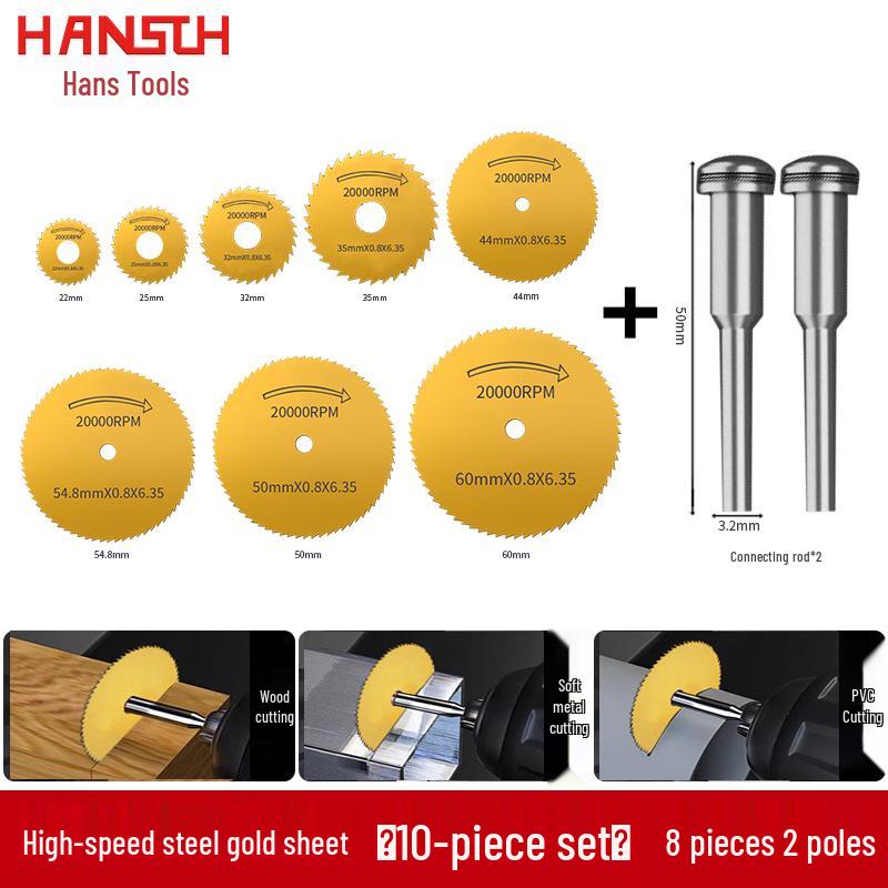 Hochgeschwindigkeitsstahl-Kreissägeblatt-Set für Holzbearbeitung und Metall-/PVC-Schnitt