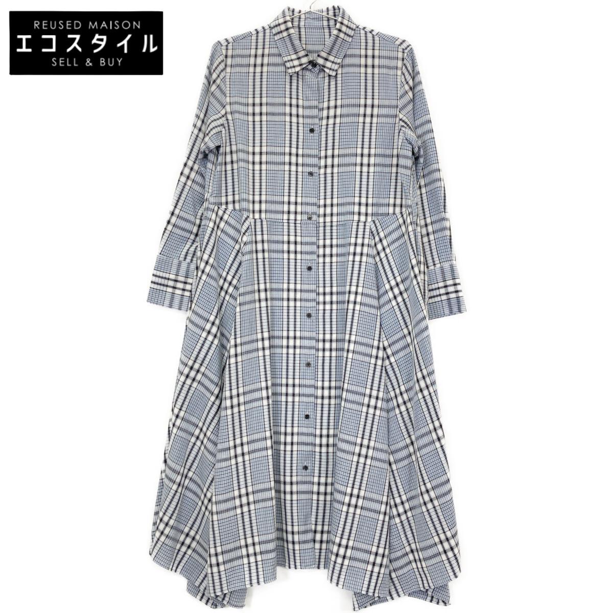 

ANAYI Light Blue Check Handkerchief Hem Shirt Dress dress 36 Light blueUsed
