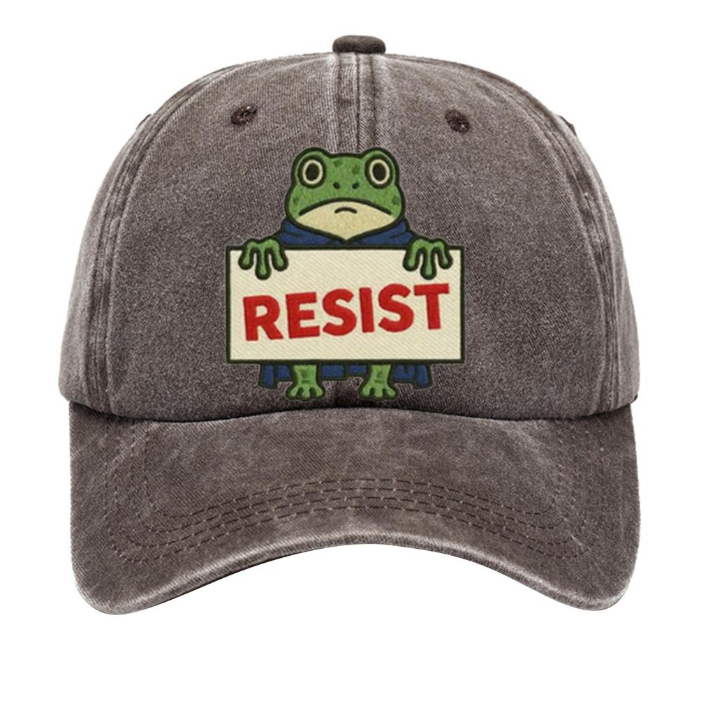 Men's Washed Cotton Baseball Cap With Printed Distressed Soft Top Denim Hat, Vintage Hat