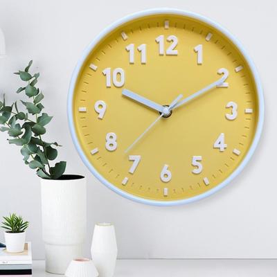 Wall Mounted Silent Clocks 8 Inch Round Clocks Office Decoration 3D Number Wall Clock  Children