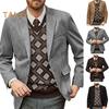 Casual Suit Coat Lapel Long Sleeve Two-Button Regular Fit Suit Jacket with Flap Pockets Short Plush Business Outerwear