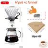 Glass Coffee Pot and Funnel Hand-Made Coffee Pot Filter Set Cloud Shaped Coffee Maker Server with Extraction Cup for Home Use