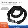 Steel Chain Combination Chain Lock ABS Bicycle Locks Outdoor Use Anti-theft Lock Mountain Bike Use