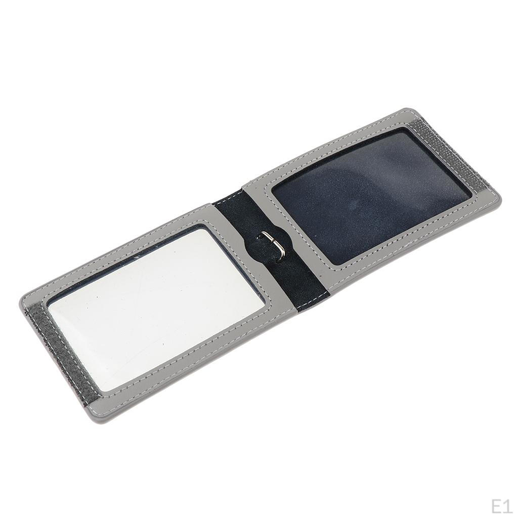 Badge Card Holder PU Leather Name Tag with 2 Slots