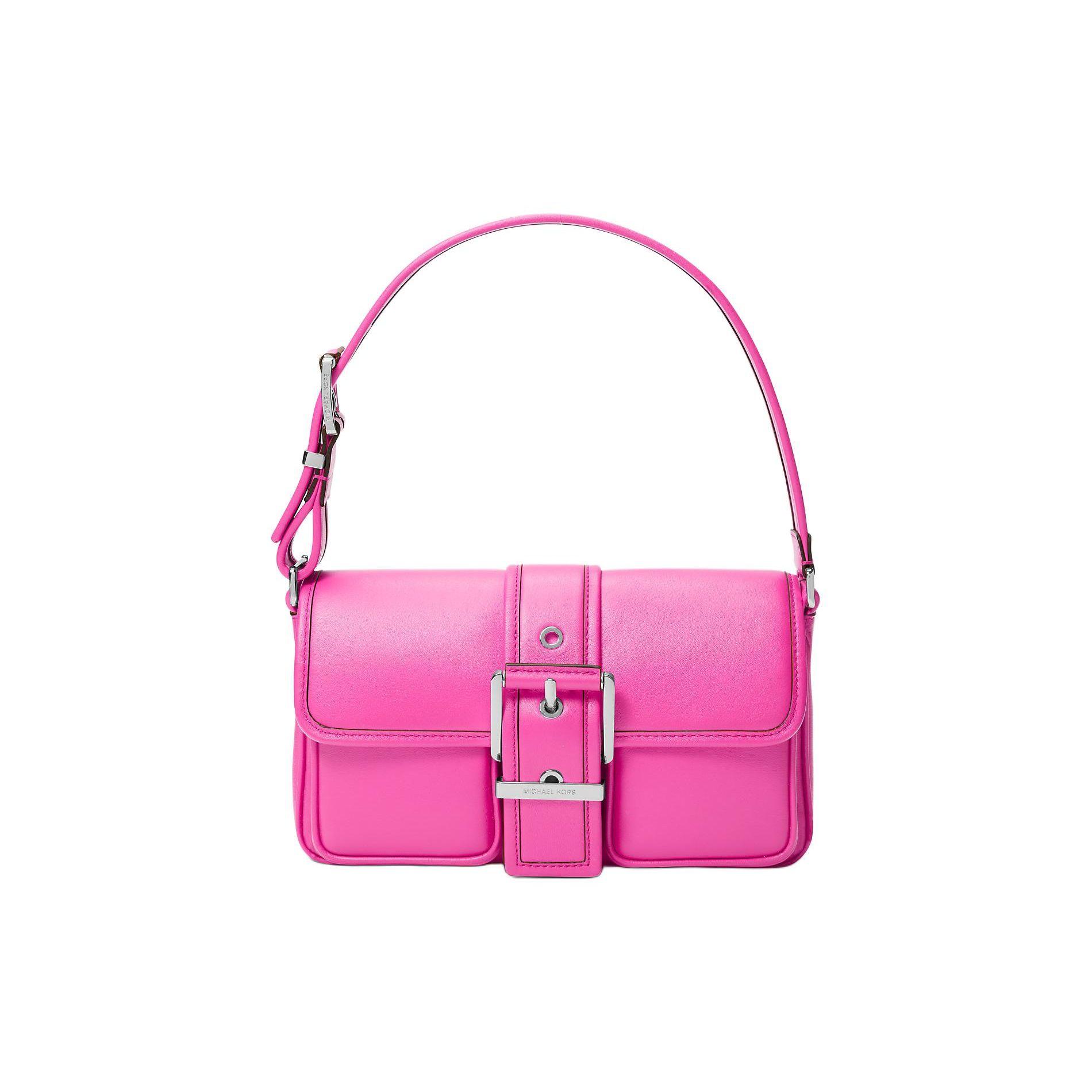 

Michael Kors MK Colby Flap Closure Adjustable Shoulder Strap Leather Tote Shoulder Bag Medium Women bags Cherry 30S4SBAL2L-CERISE Basic Set (Bag+Dust Bag)