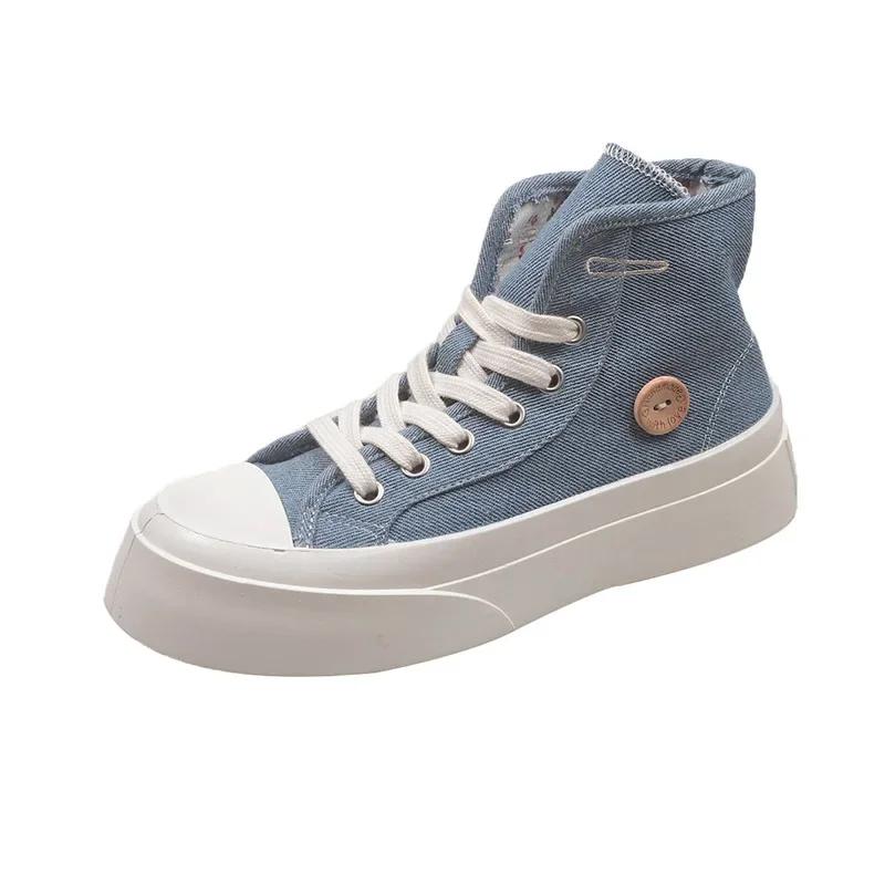 Fashion New 2025 Women's Thick Bottom Canvas Shoes Casual Two-Way Wear Spring Autumn Fashion Flat Heel Adult Polyurethane Footwear