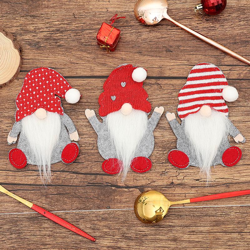 Festive Gnome Cutlery Sleeve - Christmas and New Year Table Ornament
