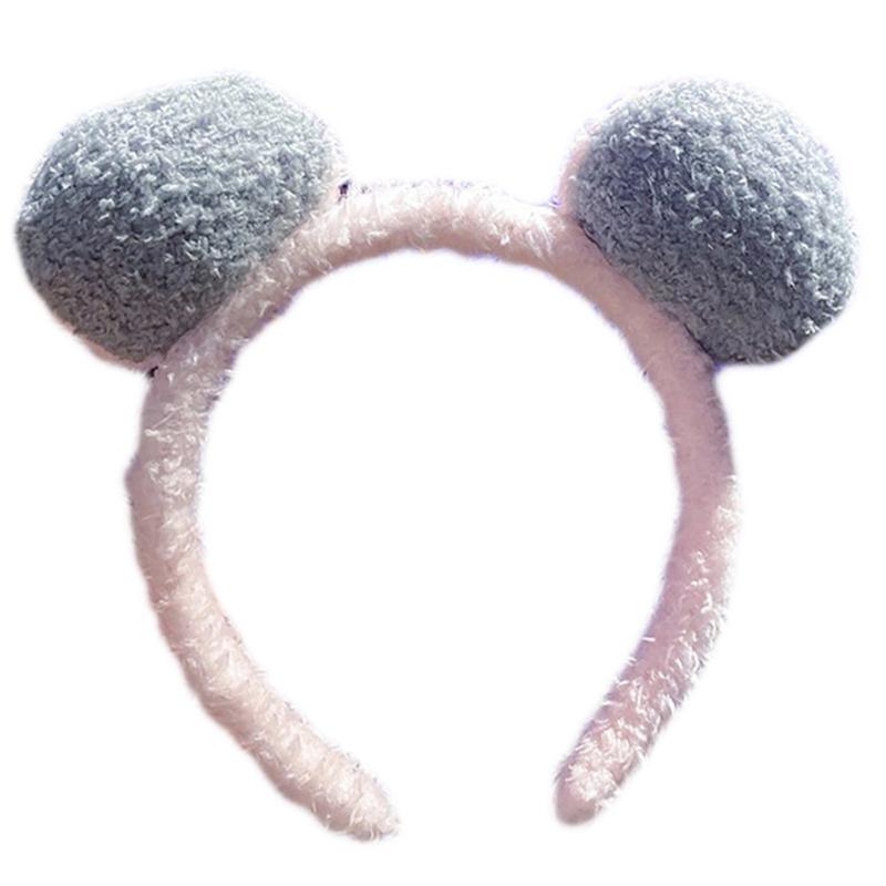 Niedlicher Plüsch Pompon Form Haarreif Damen Make-up Stirnband für Kinder Festival Party Auftritt Haarschmuck