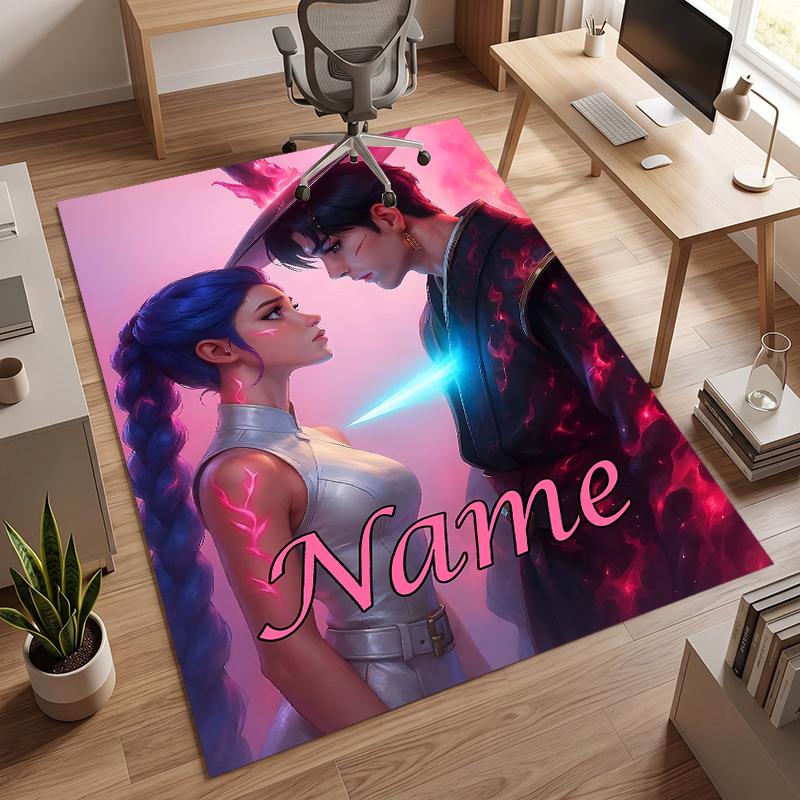 Rumi e Jinu (32) Tappeto da Ufficio Personalizzato con Nome Decorazione Elegante per Soggiorno Camera da Letto Cucina