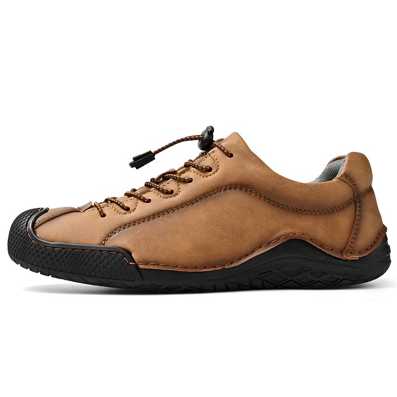 Nya Herrskor av Hög Kvalitet Bekväma Läder Vardagsskor Andningsbara Loafers Handstygnad Sula Körskor för Män Plusstorlek