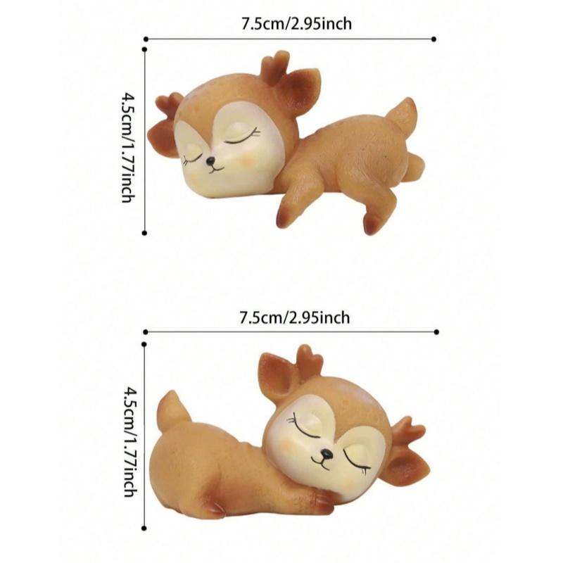 1 Stück Weihnachtsschmuck Cartoon Reh Baby Niedlich und Verspielt Auto Reh Ornament Kreatives Harz Damhirsch Kuchendekoration