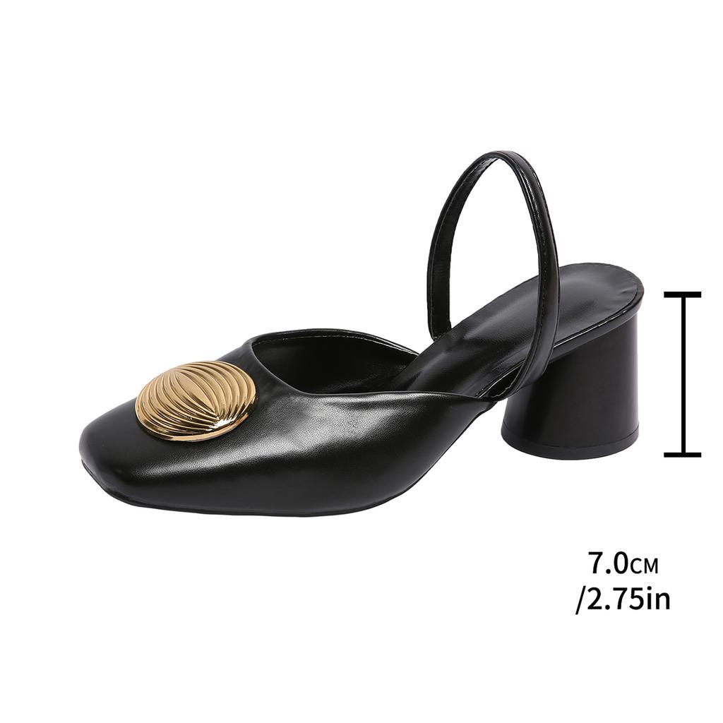 2026 Womens High Heels Fashion Squared Toe Leather Slingbacks Pumps Elegant Lady Heeled Pump Shoes Autumn Luxury Heel Shoe