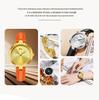 Oufanni Women's Sunburst Quartz Watch with Cowhide Strap – Waterproof, Fan-Shaped Versatile Design, Model 1643.