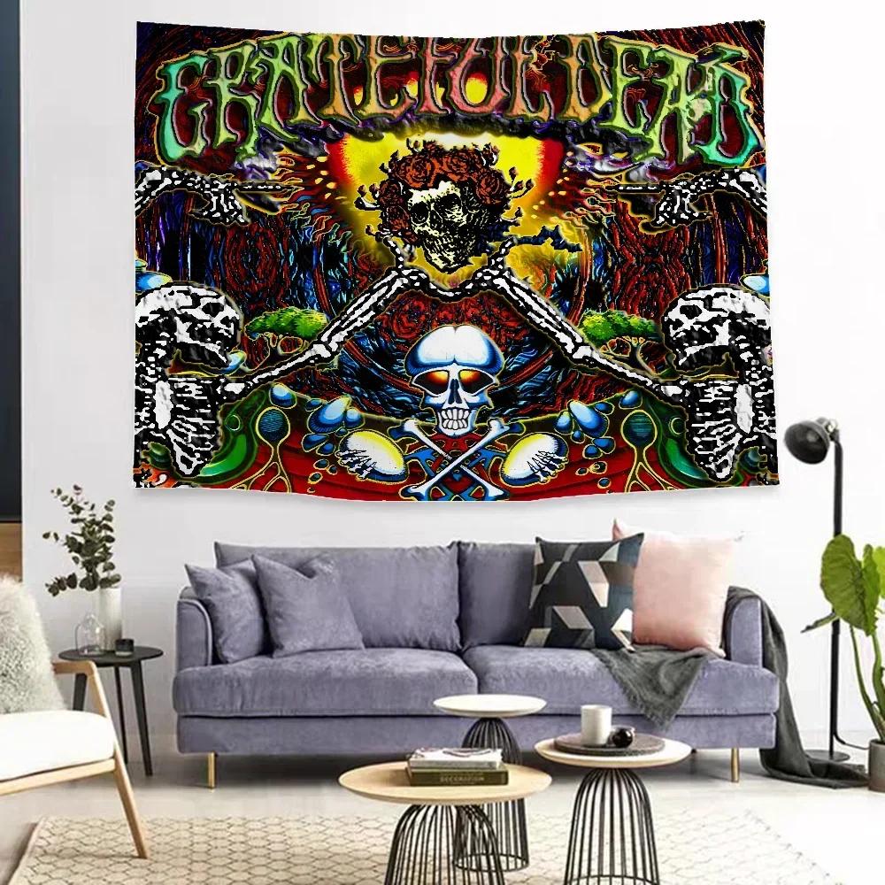 GGrateful DDead Colorful Tapestry Wall Hanging Hanging Tarot Hippie Wall Rugs Dorm Art Home Decor