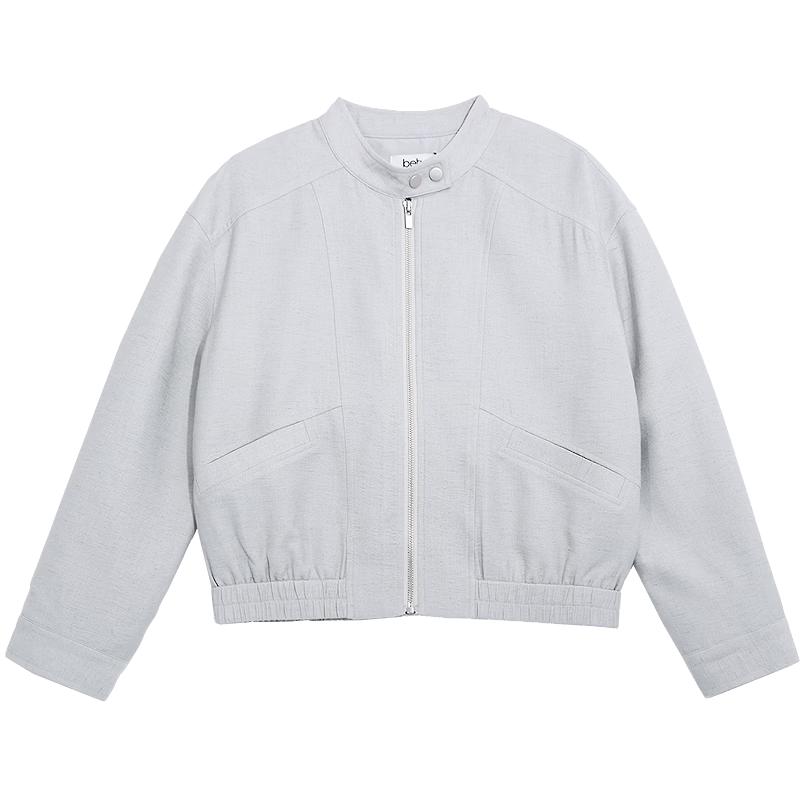 Betu Women s Spring Stand-Collar Casual Short Jacket M