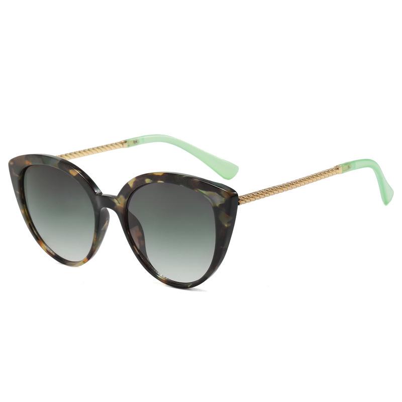 Nowoczesne metalowe damskie okulary przeciwsłoneczne UV w stylu kociego oka
