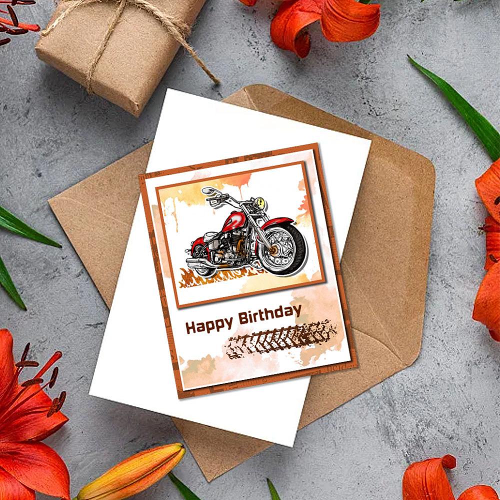 PVC Stamps for DIY Scrapbooking Photo Album Decorative Cards Making Stamp Sheets Film Frame Motorbike 21x14.8x0.3cm