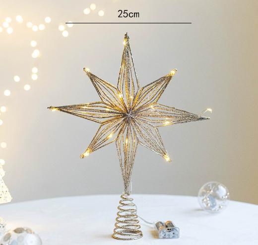

Рождественские верхушки для елки звезда со светодиодной гирляндой украшения для Рождества домашняя вечеринка украшение фестивальная вечеринка Новый год 25cm золотой