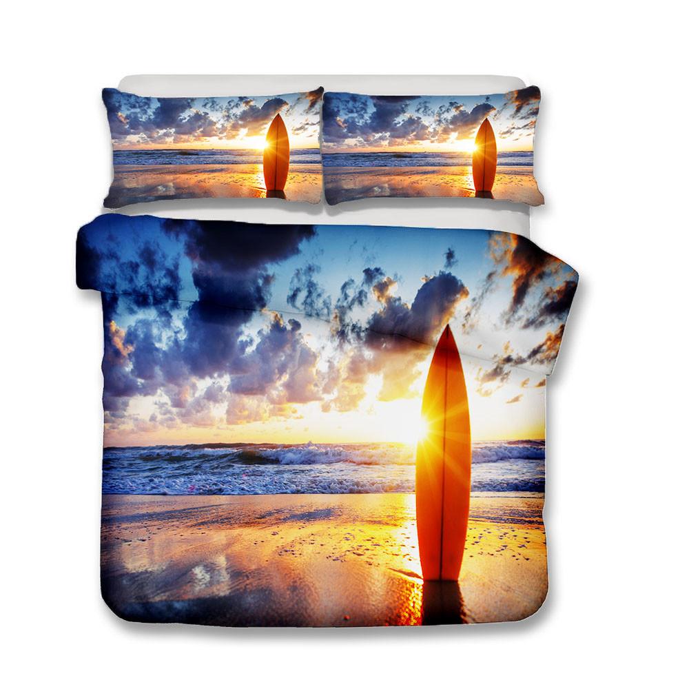 Sea Surfing Bedding Set Surf Modern Outdoor Extreme Sports Duvet Cover Queen King Ocean Surfboard 2/3Pcs Quilt Cover