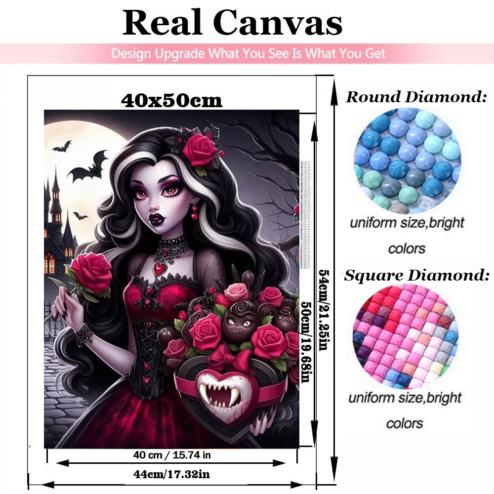 DIY Diamant Malerei Neue 2024 Erstaunliche Gothic Engel Rose Mädchen 5D DIY Diamant Mosaik Stickerei Kreuz Stich Kits Wohnkultur