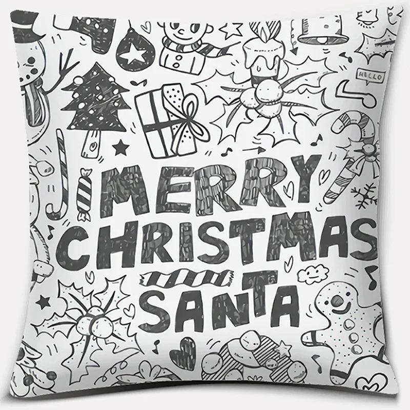 Christmas Themed Pillowcases Car Accessories Office Santa Claus Living Room Sofa Home Pillowcases