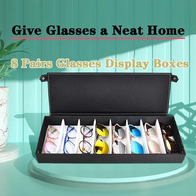 Hochwertiges Brillenetui 8 Fächer Gitter Brillen Sonnenbrillen Brillen Aufbewahrung Display Gitter Ständer Etui Box Halter Brillen Organizer