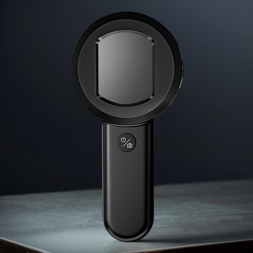 50X Handheld Magnifying Glass with 8 LED Light Rechargeable Reading Loupe 2 Lighting Modes Portable Magnifier 2 Inch IPS Screen