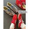Retro Style Shoes Striped Lace-up Casual Women's Shoes Versatile Leather Splicing