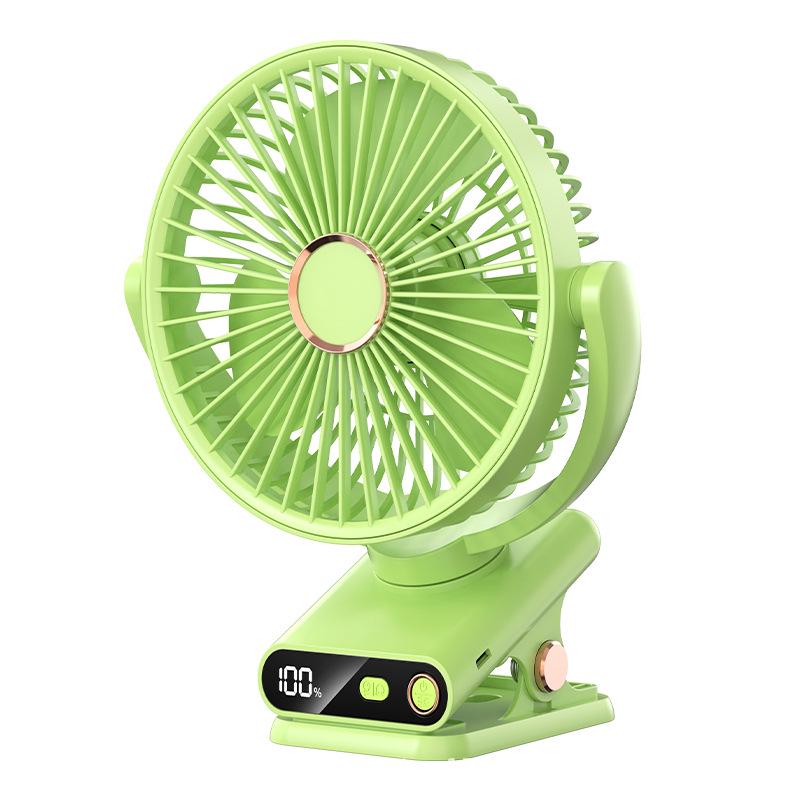

F5 Compact Desktop Electric Fan - Quiet Air Circulator for Dorms, Bedrooms, and Offices Cream White Non-Oscillating Clip Fan