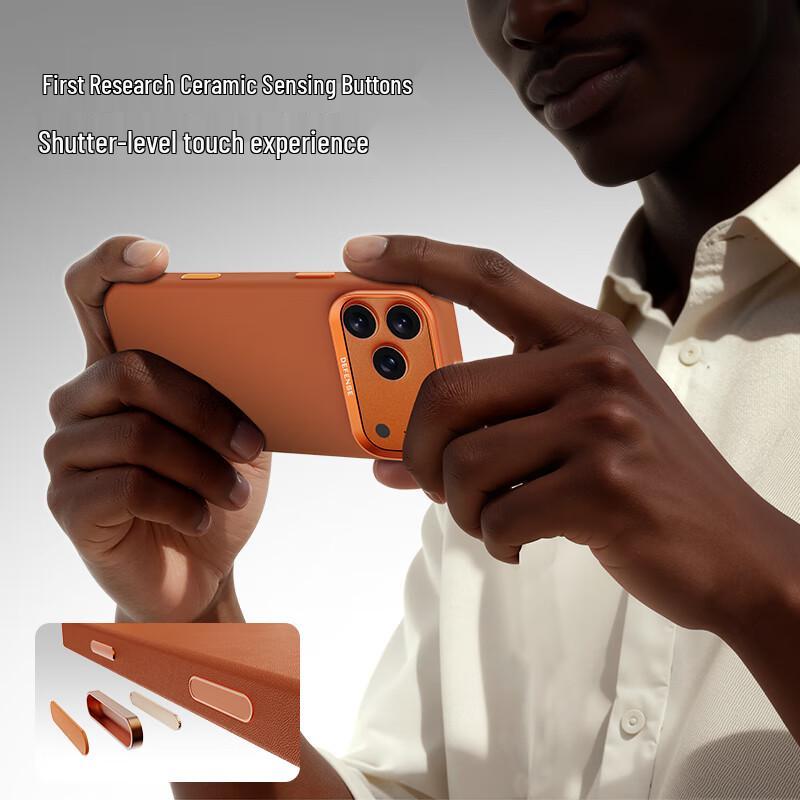 Juese Leather Magnetic Protective Case with Cold Ceramic Camera Buttons for iPhone 17 Series