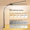 Touch Control LED Desk Lamp with Clamp, Eye-Caring Clip on Lights for Home Office, Dimmable Swing Arm Architect Task Table Lamps