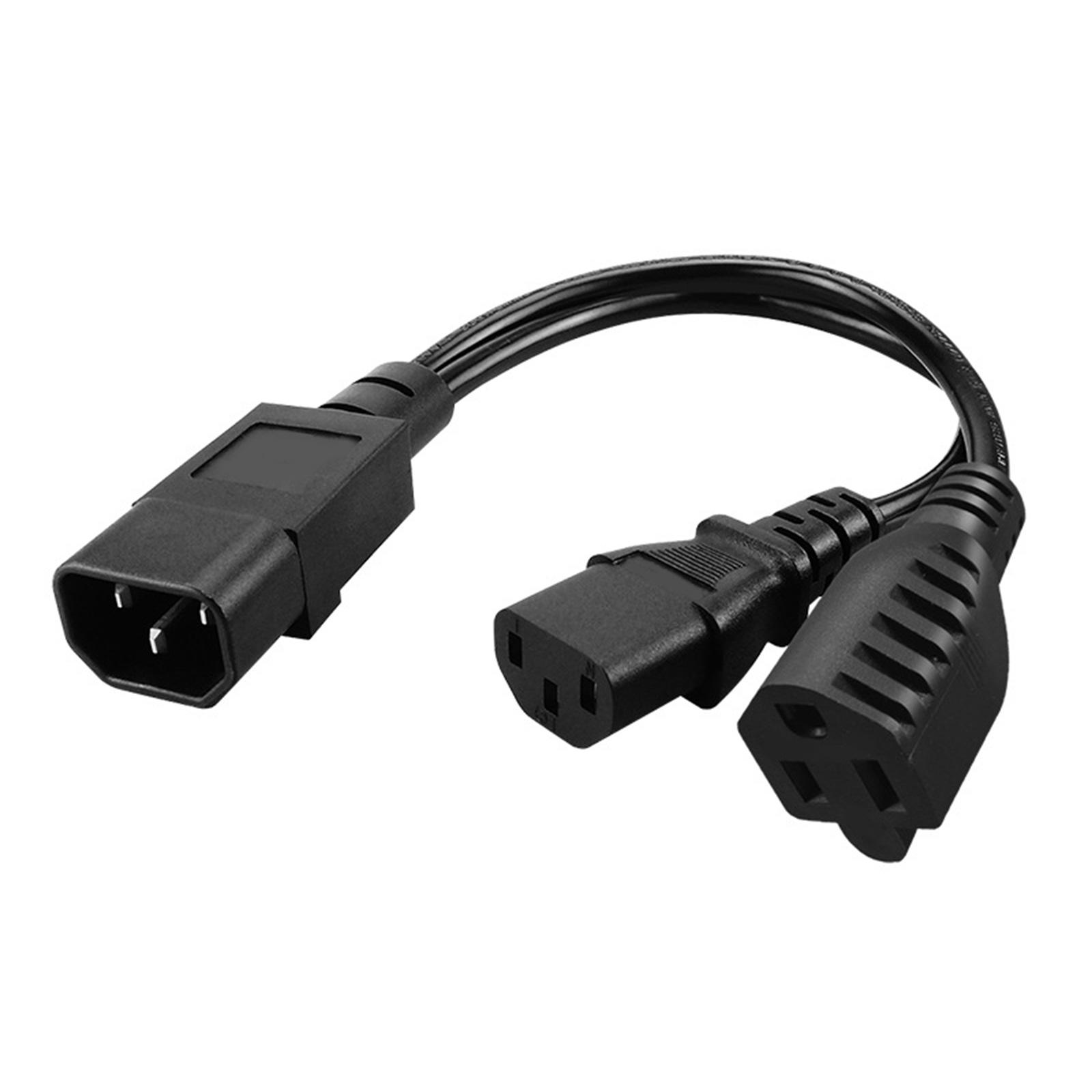 

C14 to C13+NEMA 5-15R Power Cord C14 Male to C13 & NEMA 5-15R Female Comb Power Converter Adapter Power Cable