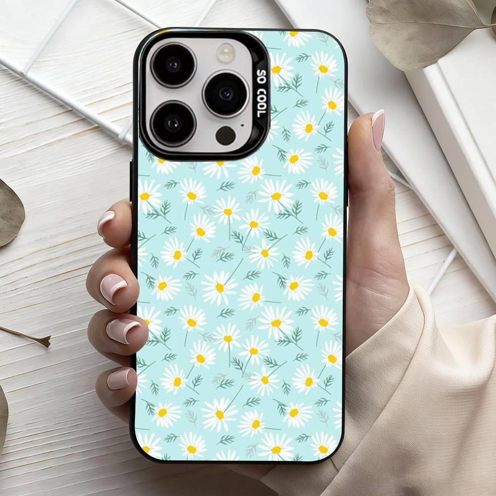 F-Flowers A-art Phone Case For iPhone17,16,15,14,13,12,11 Plus,Pro Max Candy Silver Plated Inside Cover