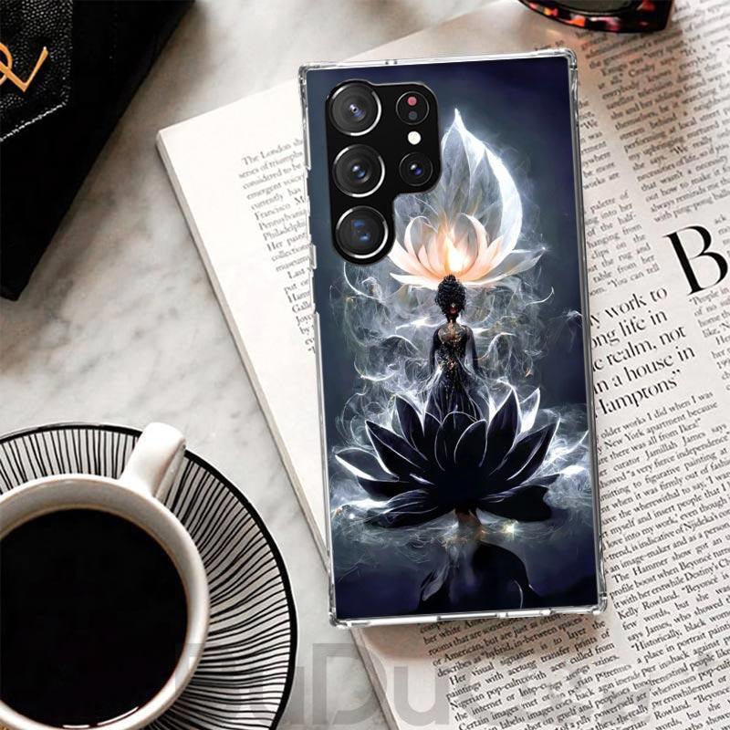 Buddhist Fire Lotus Cover For Samsung Galaxy S23 S22 S24 S25 Ultra S21 Plus S20 FE Phone Case S25Edge S10 + Print Coque Galaxy A