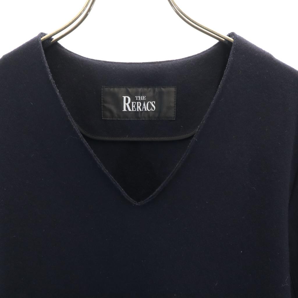THE RERACS Made In Japan Wool Long Sleeve V Neck One Piece 38 Navy Women Used