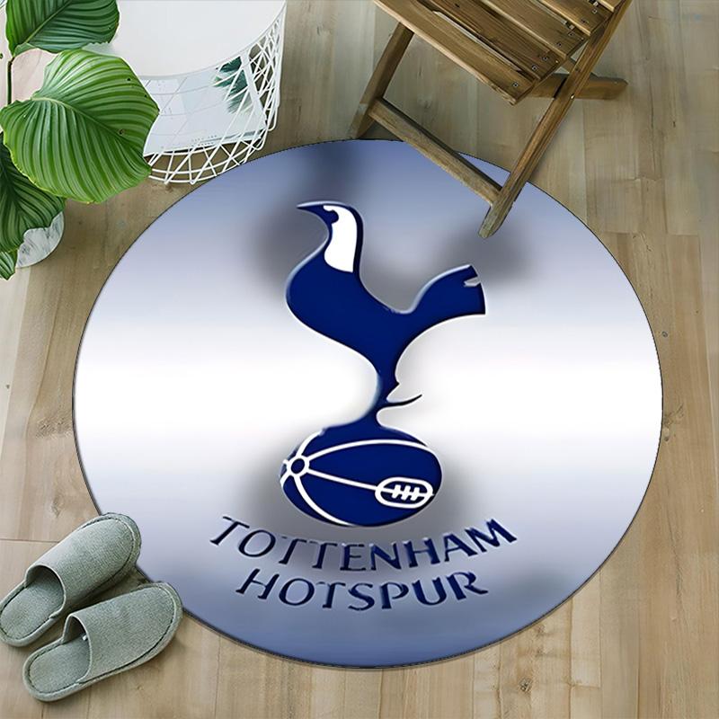 1pc T-Tottenham Hotspur  Carpet, Round Rug, Comfortable, Suitable for Entryways, Living Rooms, Office, And Bedrooms, Christmas Decoration