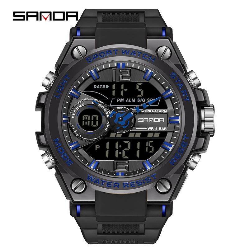 Sanda Waterproof Multifunction Student Sports Watch with Outdoor Features and Douyin Live Hot Design