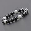 Agate Black Gallstone Bracelet 8MM - Retro Stainless Steel Fashion for Men & Women