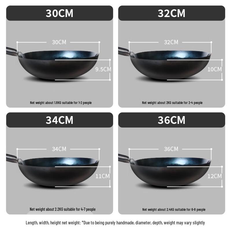 Zhangqiu Handsmidd Gjutjärn Non-Stick Wok