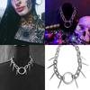 Modern Geometric Rivet Chain Necklace Edge Punk Style Alloy Jewelry For Concerts Festivals Casual Street Accessory