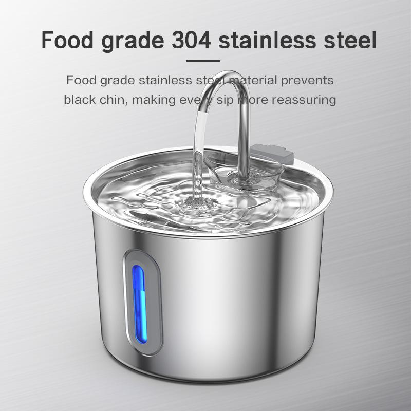 Smart Automatic 304 Stainless Steel Pet Water Fountain for Cats - Silent Dispenser