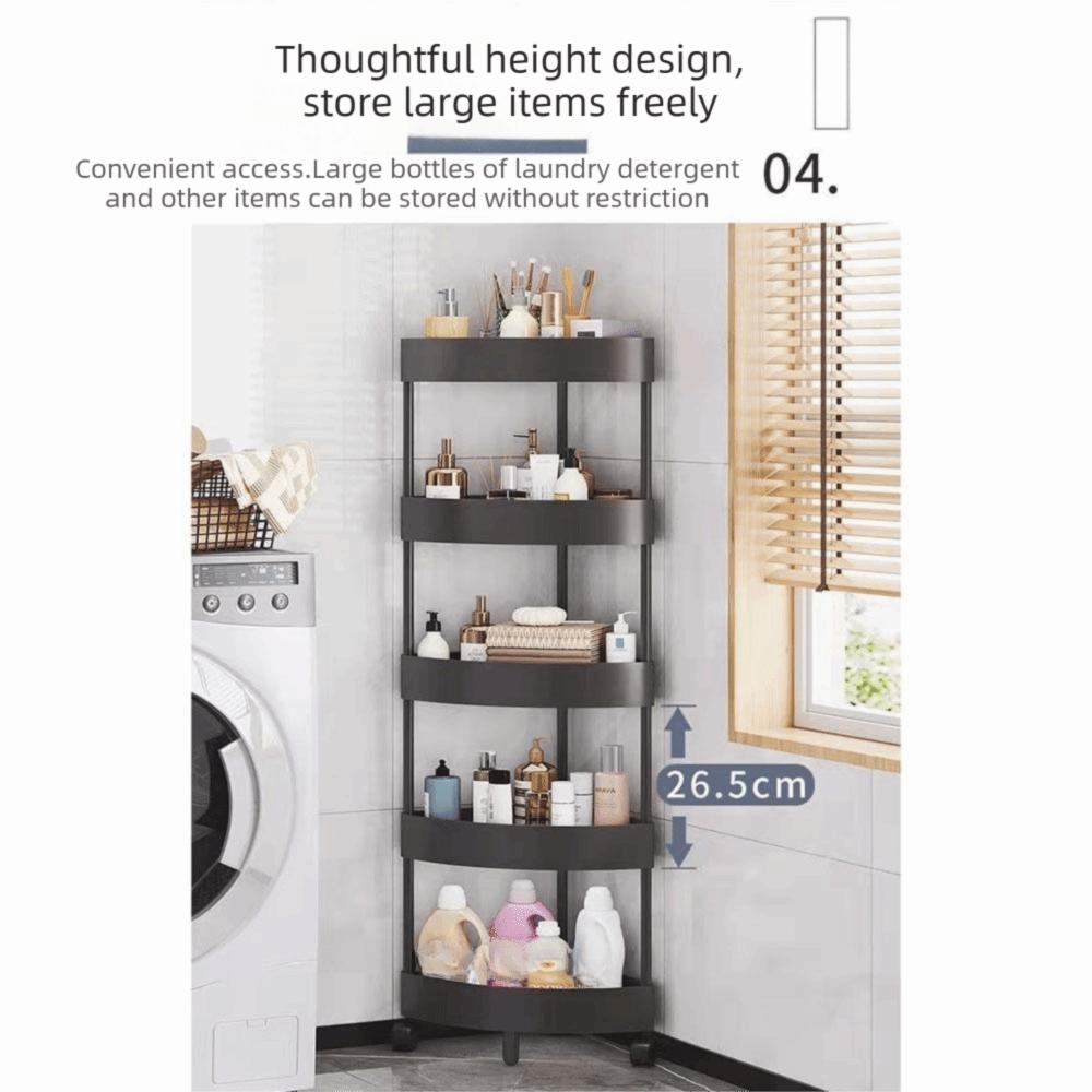 Large Capacity Corner Storage Rack Multi-Tier Rolling Cart Storage Rack Gap Storage Shelf Bathroom