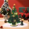 New Glowing Christmas Tree Home Desktop Decoration Wooden Christmas Decoration Accessories Led Lights 3D Ornaments Holiday Gift
