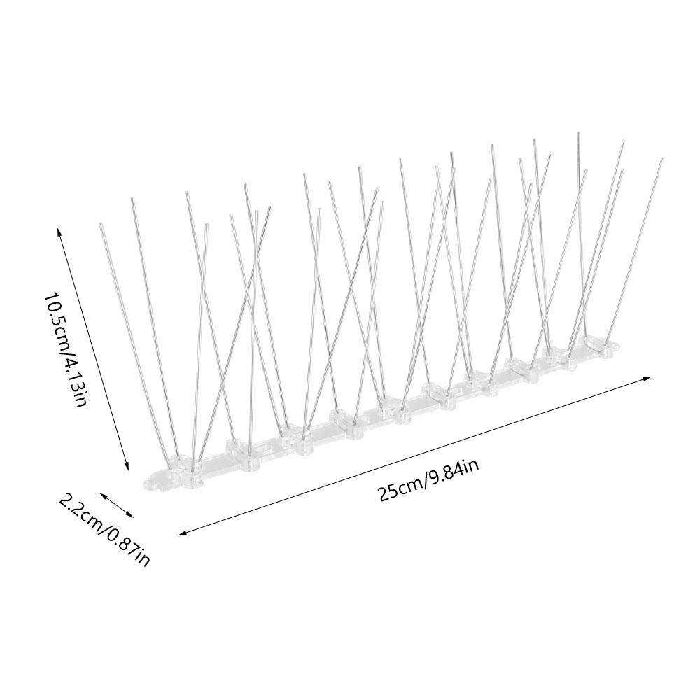 12Pcs Stainless Steel Bird Spikes Anti Bird Fence Pigeon Squirrel Deterrent Repeller Wall Roof Nail Kit Garden Pest Control