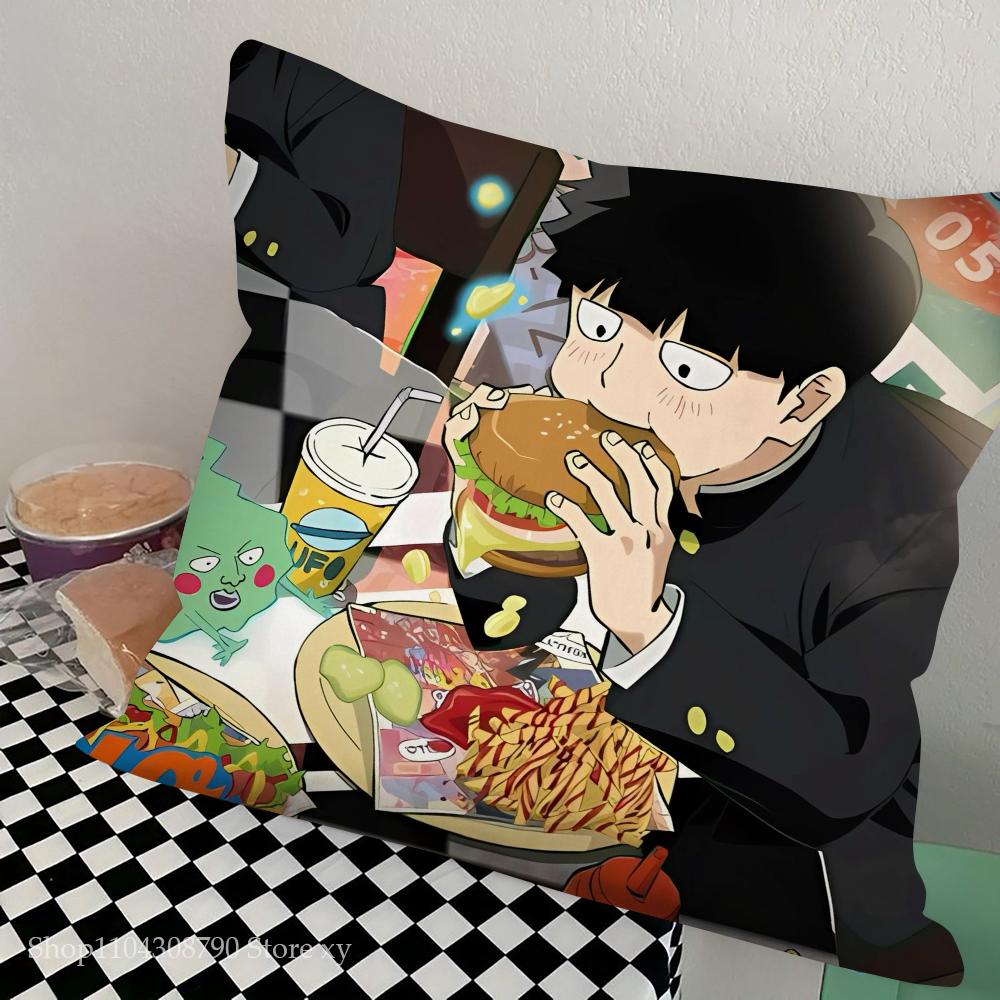Anime Mob Psycho 100 Pillow Case Square Pillow Bedroom Sofa Leisure Comfort Cushion Car Living Room Home Decoration